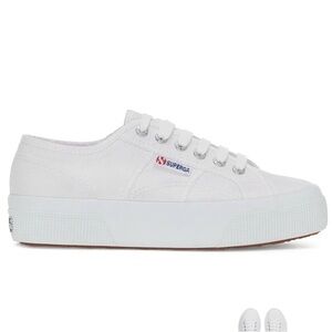 Superga Classic White Lace-Up Sneakers platform size 38